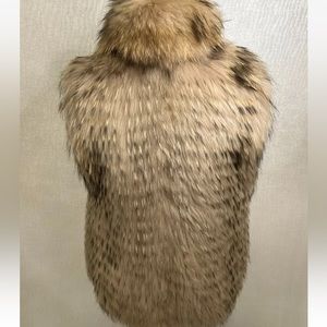 YVES SALOMON Finn raccoon FUR VEST DESIGNER size FR 36 small